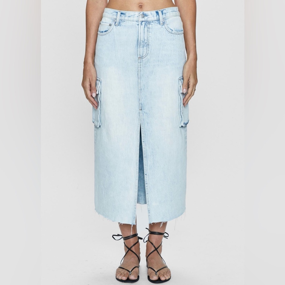 Pistola McKayla cargo denim midi skirt
